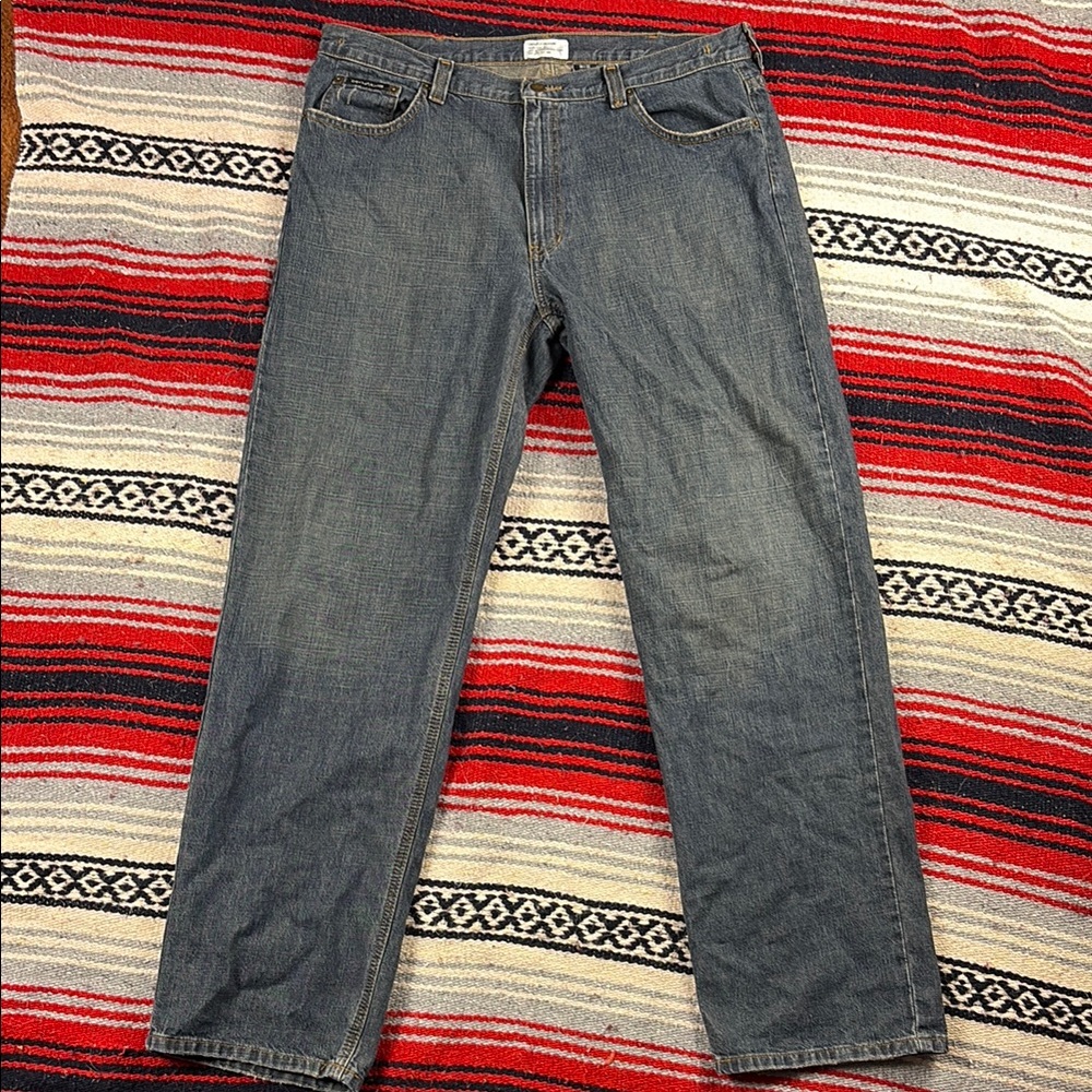Dkny Blue Straight Jeans Classic Cut Size 36x32